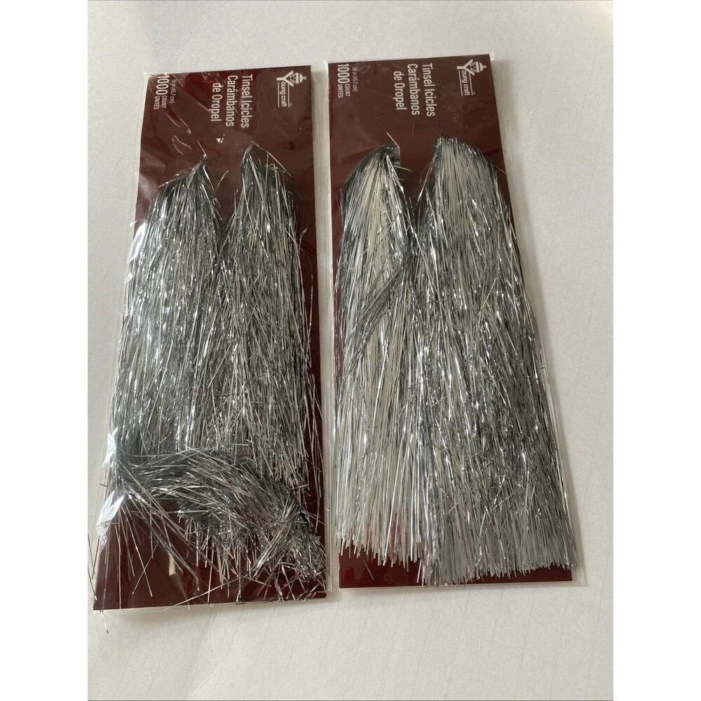 Vintage Christmas Silver Tinsel Strands 18